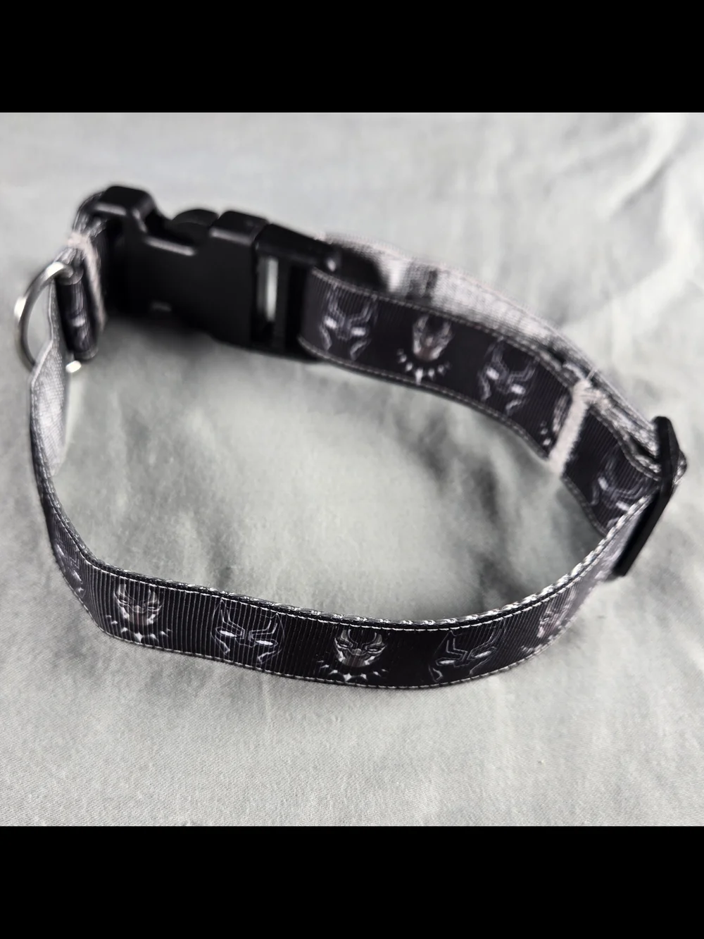 Marvel Black Panther Adjustable Dog Collar, Black/Gray, Size Small To Med Disney